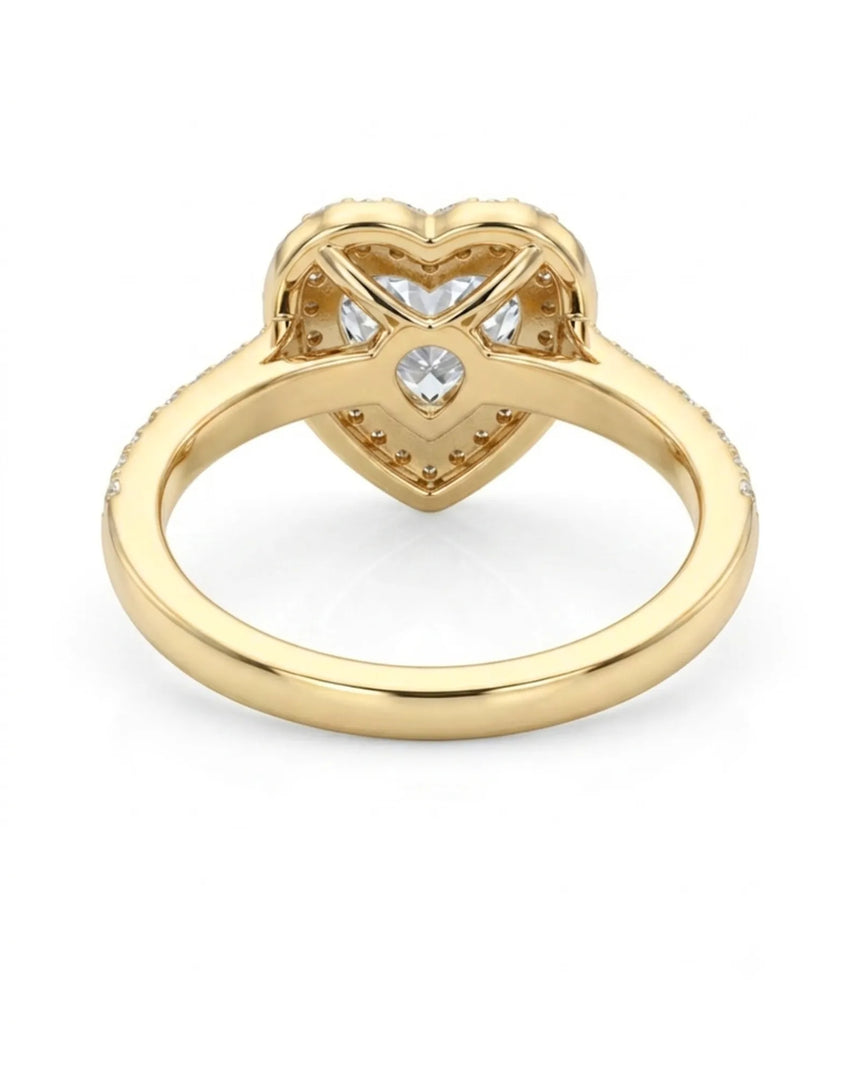 Yellow gold heart moissanite engagement ring for meaningful proposal moments | SARATTI