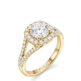 GIULIANA • Split Shank Moissanite Halo Bridal Set