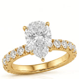 Juliet • Pear Cut Moissanite Engagement Ring & Eternity Band