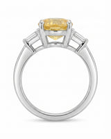 Yellow sapphire and diamond engagement ring in 18K white gold for meaningful gifting | SARATTI