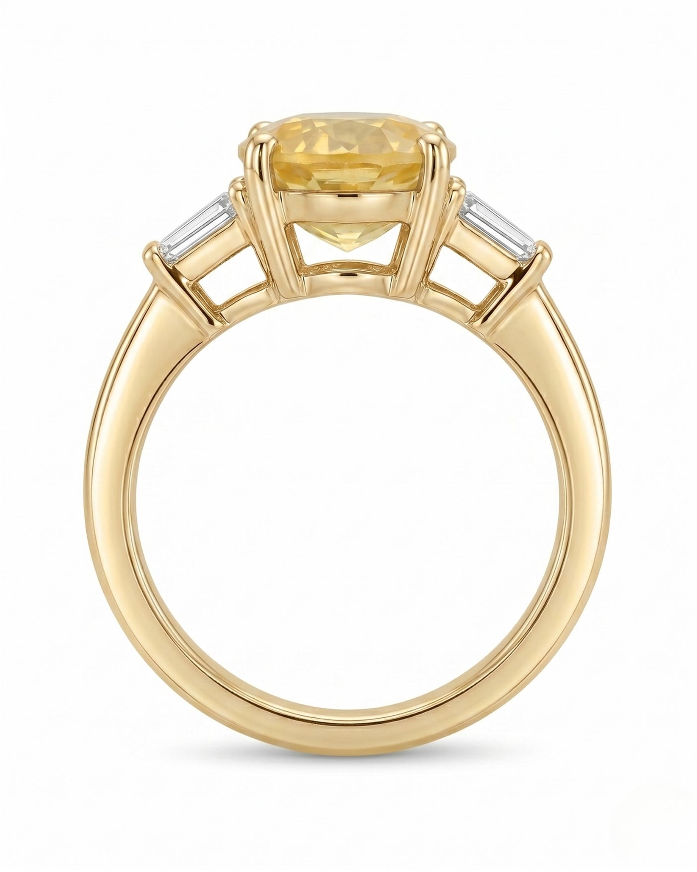 Yellow sapphire and diamond engagement ring in 18K yellow gold for meaningful gifting | SARATTI