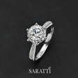 Classic White Gold Natural Diamond Ring | Yulisa
