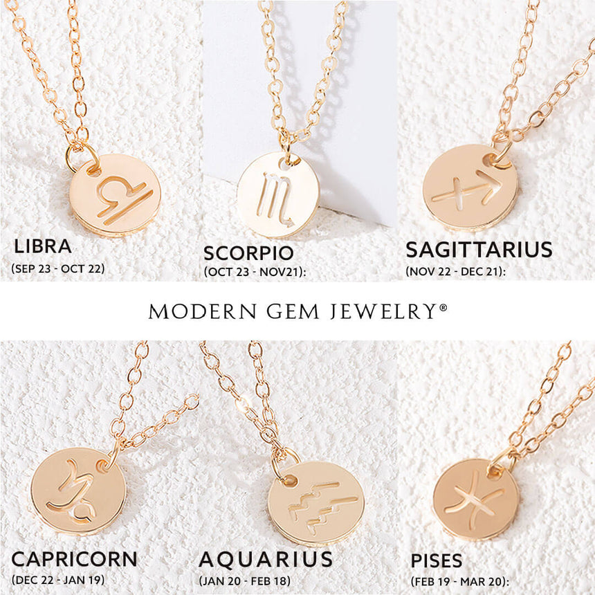 Zodiac Necklace From Libra To Pises | Saratti 