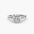 AMÉLIE Heart Cut Four-Stone Shoulder Solitaire Ring Setting in White Gold | SARATTI