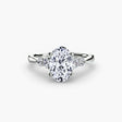 AMÉLIE Oval Cut four-stone shoulder solitaire ring setting in White Gold | SARATTI