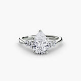 AMÉLIE – Pear Cut Four-Stone Shoulder Solitaire Ring Setting in 950 Platinum | SARATTI