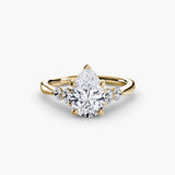 AMÉLIE – Pear Cut Four-Stone Shoulder Solitaire Ring Setting in Yellow Gold | SARATTI