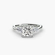 AMÉLIE – Princess Cut Four-Stone Shoulder Solitaire Ring Setting in White Gold | SARATTI