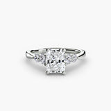 AMÉLIE Radiant Cut Four-Stone Shoulder Solitaire Ring Setting in 950 Platinum | SARATTI