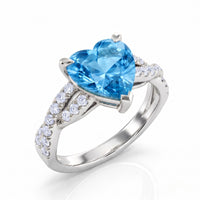 Amorette – Heart Cut Aquamarine Pavé Ring Setting