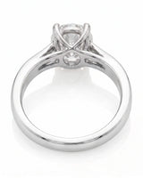 ARIA 1 carat round natural diamond solitaire engagement ring in 18K white gold, underside view of open gallery | SARATTI