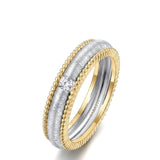 Art Nouveau Wedding Band in Two Tone Design