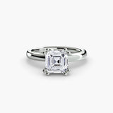 ASTRA – Asscher Cut Six-Prong Solitaire Ring Setting in 950 Platinum | SARATTI