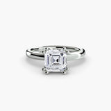ASTRA – Asscher Cut Six-Prong Solitaire Ring Setting in White Gold | SARATTI