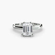 ASTRA – Emerald Cut Six-Prong Solitaire Ring Setting in White Gold, standalone product view | SARATTI