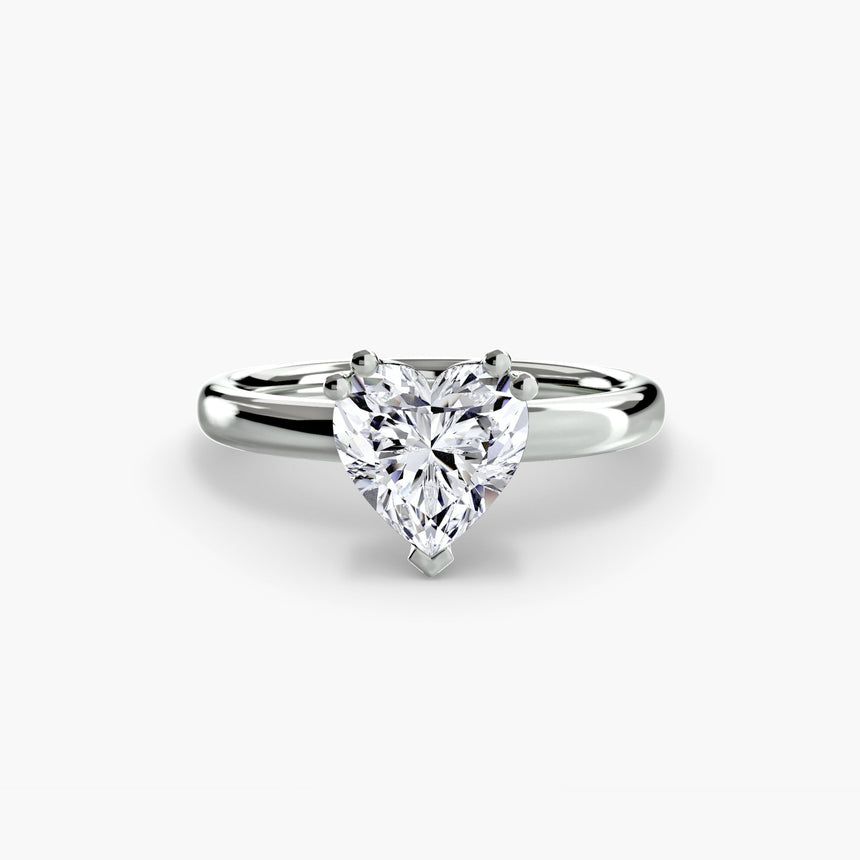 ASTRA Heart Cut Six-Prong Solitaire Ring Setting in 950 Platinum | SARATTI