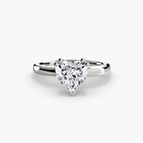 ASTRA Heart Cut Six-Prong Solitaire Ring Setting in White Gold | SARATTI