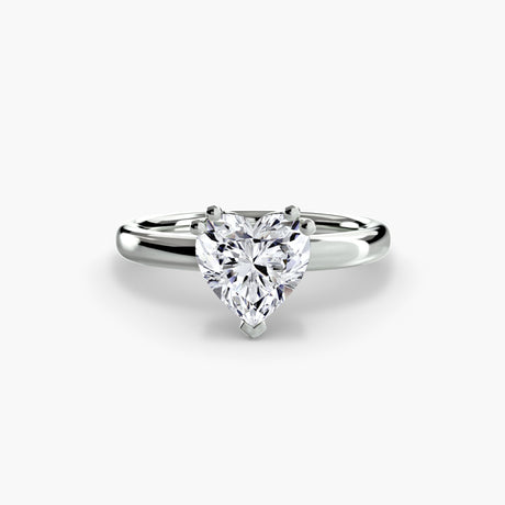 ASTRA Heart Cut Six-Prong Solitaire Ring Setting in White Gold | SARATTI