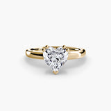 ASTRA Heart Cut Six-Prong Solitaire Ring Setting in Yellow Gold | SARATTI