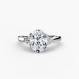ASTRA II Oval Cut cluster-shoulder solitaire ring setting in White Gold | SARATTI