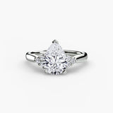 ASTRA II – Pear Cut Six-Stone Shoulder Solitaire Ring Setting in 950 Platinum | SARATTI