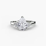 ASTRA II – Pear Cut Six-Stone Shoulder Solitaire Ring Setting in White Gold | SARATTI