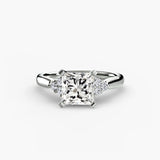 ASTRA II – Princess Cut Six-Stone Shoulder Solitaire Ring Setting in 950 Platinum | SARATTI