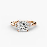 ASTRA II – Princess Cut Six-Stone Shoulder Solitaire Ring Setting in Rose Gold | SARATTI