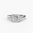 ASTRA II – Princess Cut Six-Stone Shoulder Solitaire Ring Setting in White Gold | SARATTI