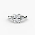 ASTRA II Radiant Cut Six-Stone Shoulder Solitaire Ring Setting in White Gold | SARATTI
