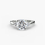 ASTRA II – Round Cut Six-Stone Shoulder Solitaire Ring Setting in 950 Platinum | SARATTI