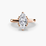 ASTRA – Marquise Cut Six-Prong Solitaire Ring Setting in Rose Gold | SARATTI