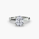 ASTRA Oval Cut six-prong solitaire ring setting in 950 Platinum | SARATTI