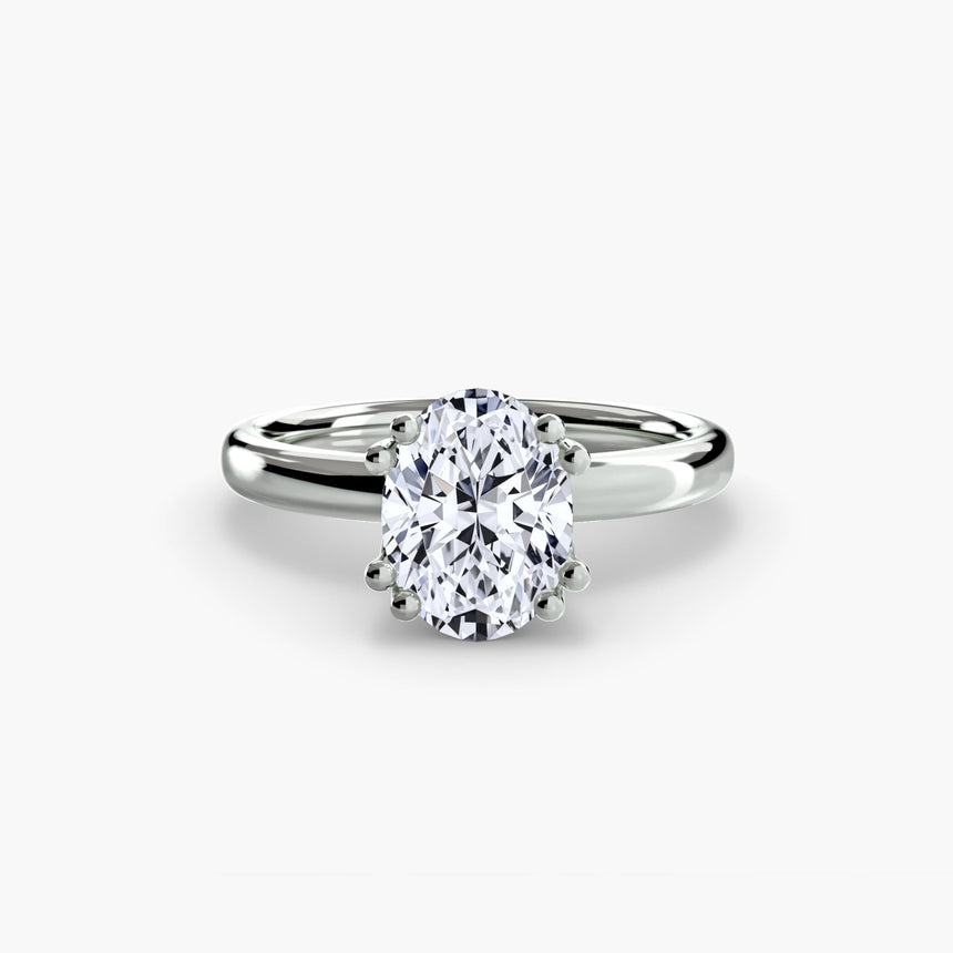 ASTRA Oval Cut six-prong solitaire ring setting in 950 Platinum | SARATTI
