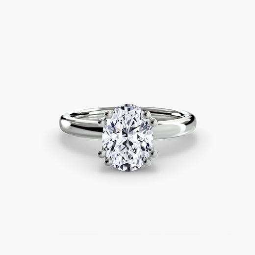 ASTRA Oval Cut six-prong solitaire ring setting in White Gold | SARATTI