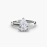 ASTRA – Pear Cut Six-Prong Solitaire Ring Setting in 950 Platinum | SARATTI
