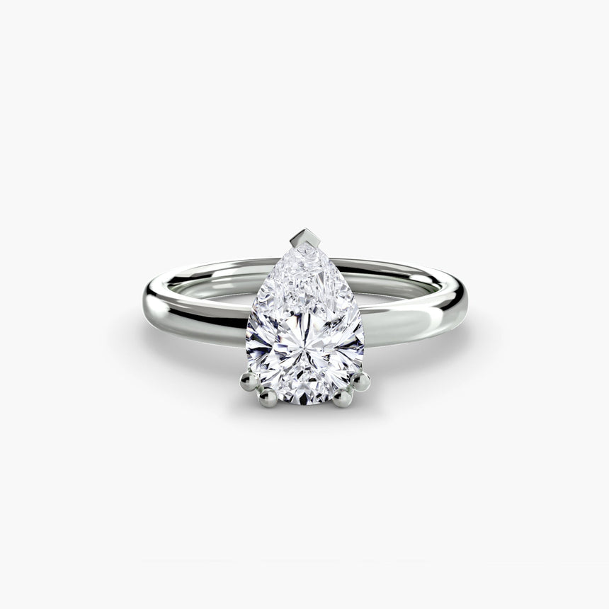 ASTRA – Pear Cut Six-Prong Solitaire Ring Setting in 950 Platinum | SARATTI