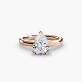 ASTRA – Pear Cut Six-Prong Solitaire Ring Setting in Rose Gold | SARATTI