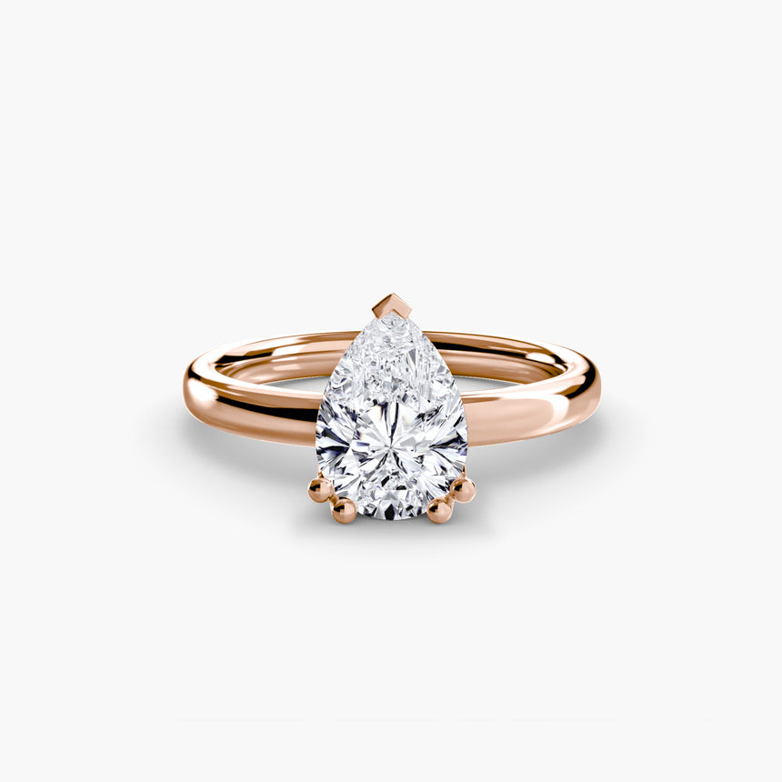 ASTRA – Pear Cut Six-Prong Solitaire Ring Setting in Rose Gold | SARATTI