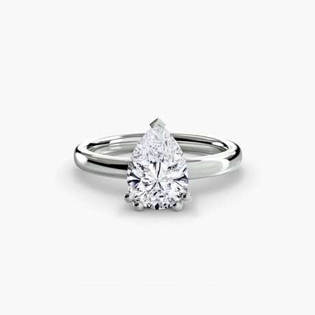 ASTRA – Pear Cut Six-Prong Solitaire Ring Setting in White Gold | SARATTI