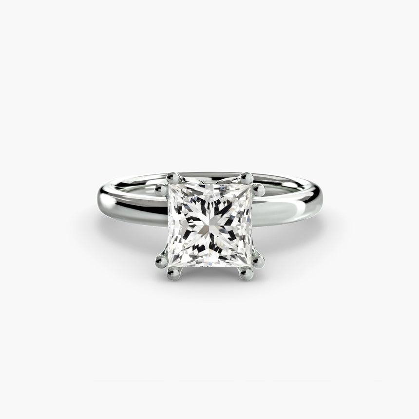 ASTRA – Princess Cut Six-Prong Solitaire Ring Setting in 950 Platinum | SARATTI