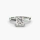 ASTRA – Princess Cut Six-Prong Solitaire Ring Setting in White Gold | SARATTI