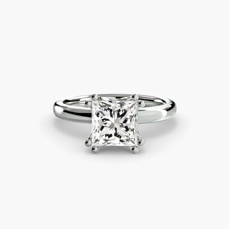 ASTRA – Princess Cut Six-Prong Solitaire Ring Setting in White Gold | SARATTI