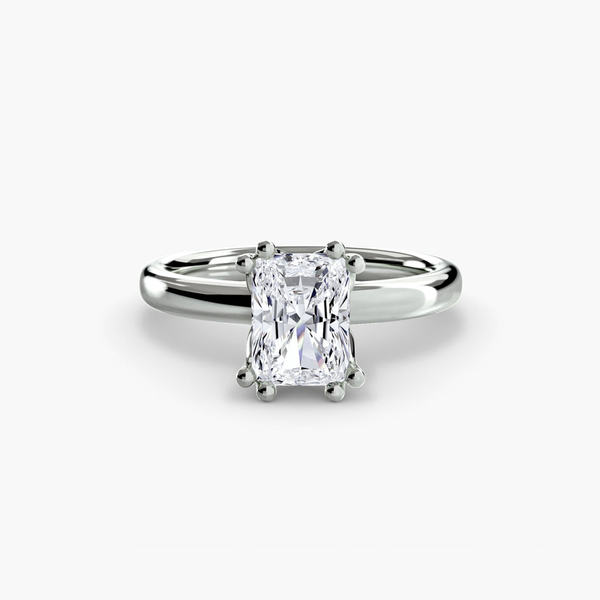 ASTRA Radiant Cut Six-Prong Solitaire Ring Setting in 950 Platinum | SARATTI