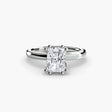 ASTRA Radiant Cut Six-Prong Solitaire Ring Setting in White Gold | SARATTI