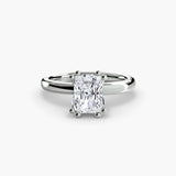 ASTRA Radiant Cut Six-Prong Solitaire Ring Setting in White Gold | SARATTI