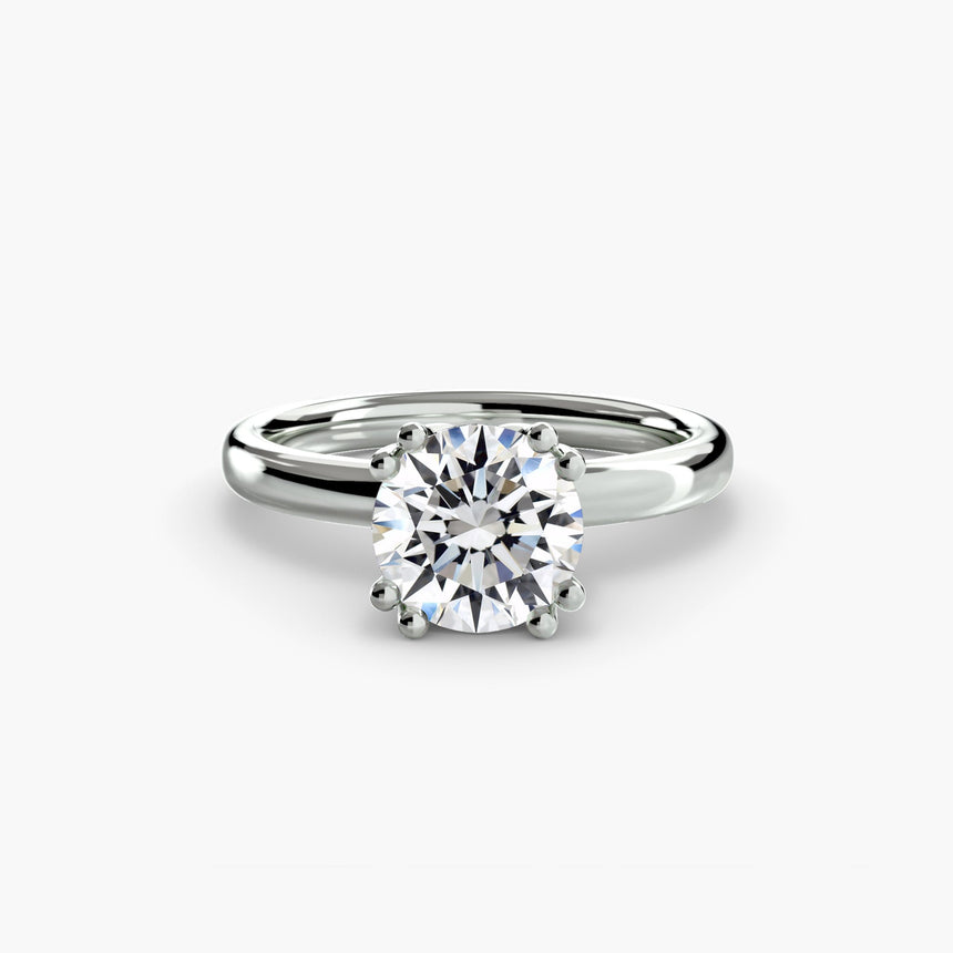 ASTRA – Round Cut Six-Prong Solitaire Ring Setting in 950 Platinum | SARATTI