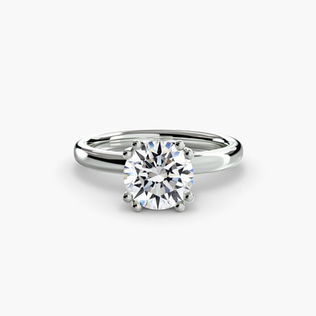 ASTRA – Round Cut Six-Prong Solitaire Ring Setting in White Gold | SARATTI