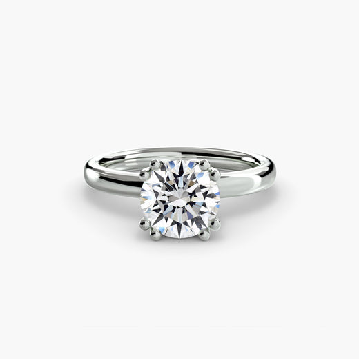 ASTRA – Round Cut Six-Prong Solitaire Ring Setting in White Gold | SARATTI