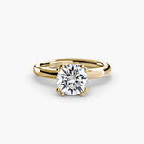 ASTRA – Round Cut Six-Prong Solitaire Ring Setting in Yellow Gold | SARATTI